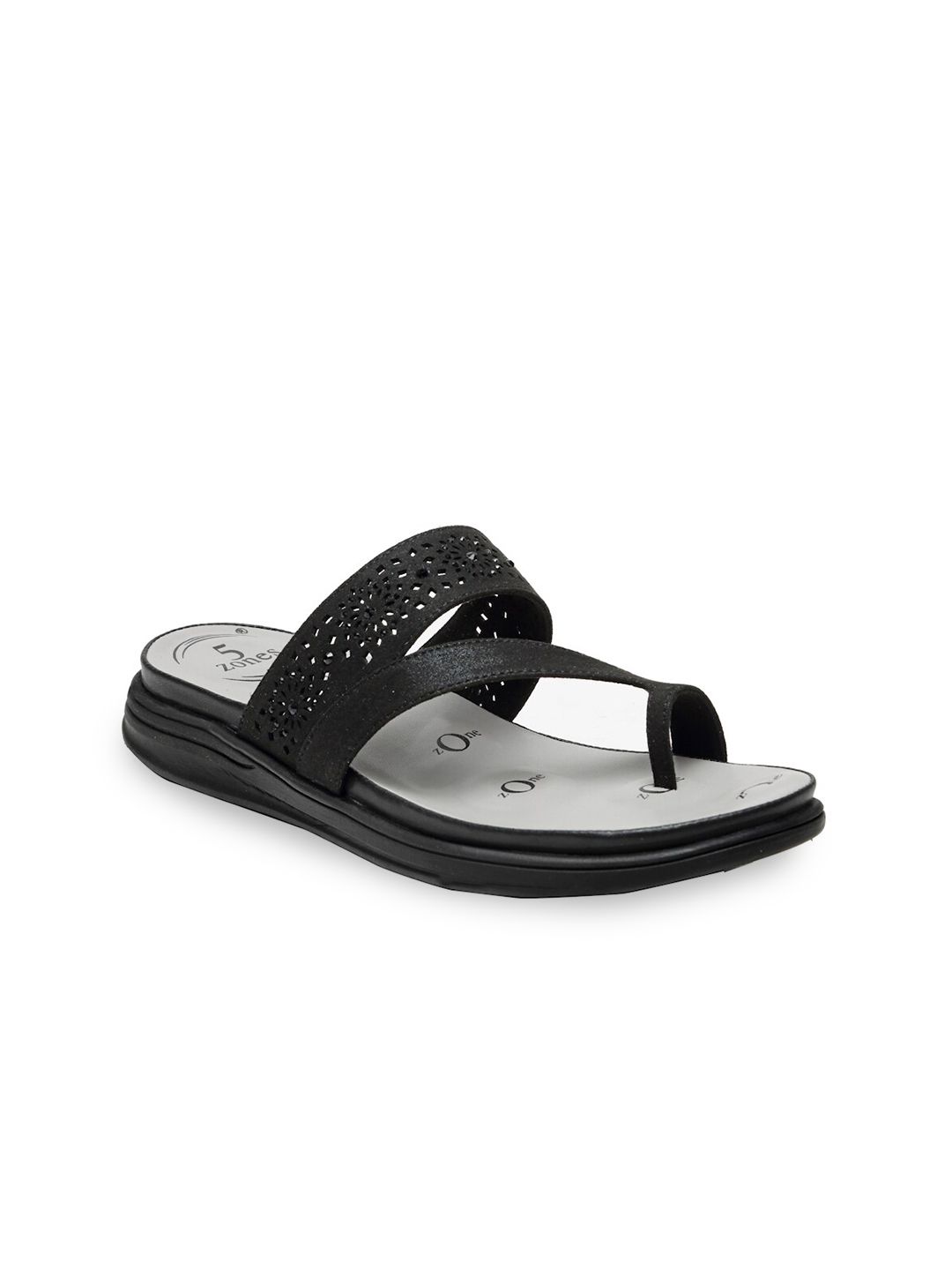 VON WELLX GERMANY Women Black & White Self Design Slip-On Price in India