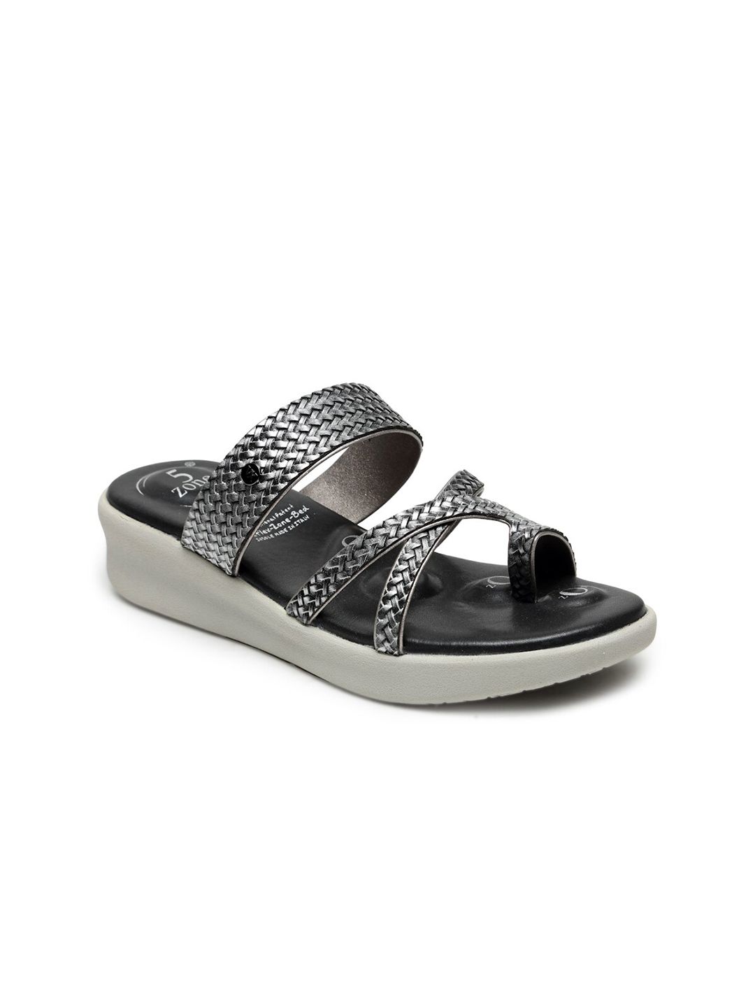 VON WELLX GERMANY Women Gunmetal Toned Slip-On Price in India