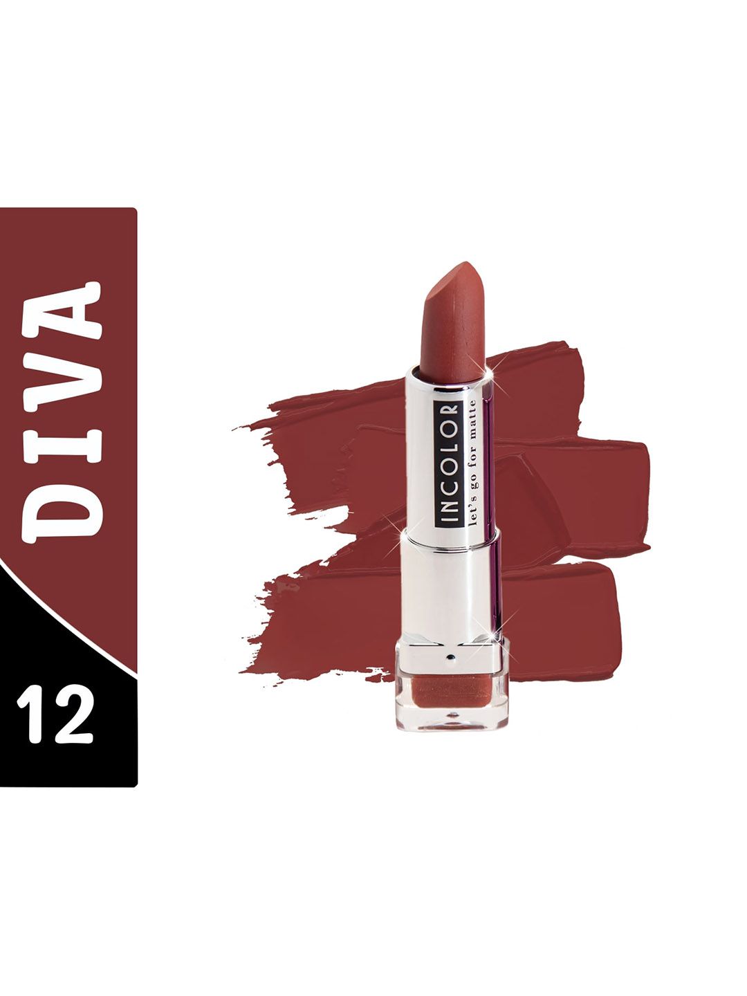 INCOLOR Let's Go For Matte Lipstick - Diva 12 Price in India