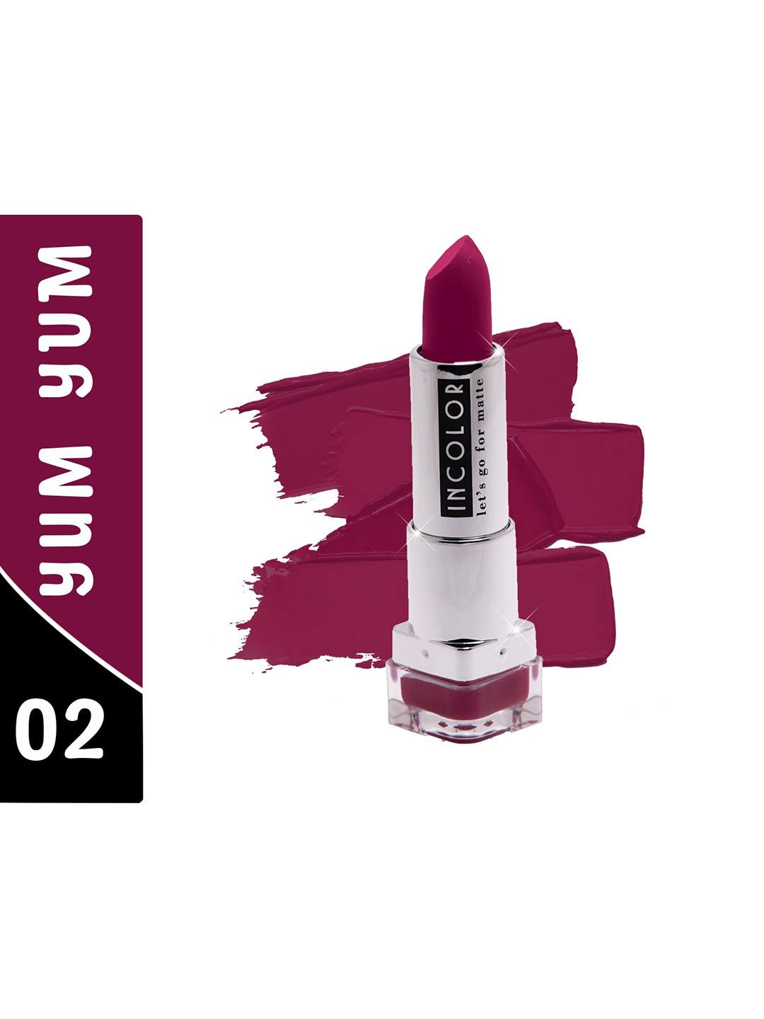 INCOLOR Let's Go For Matte Lipstick - Yum Yum 02 Price in India