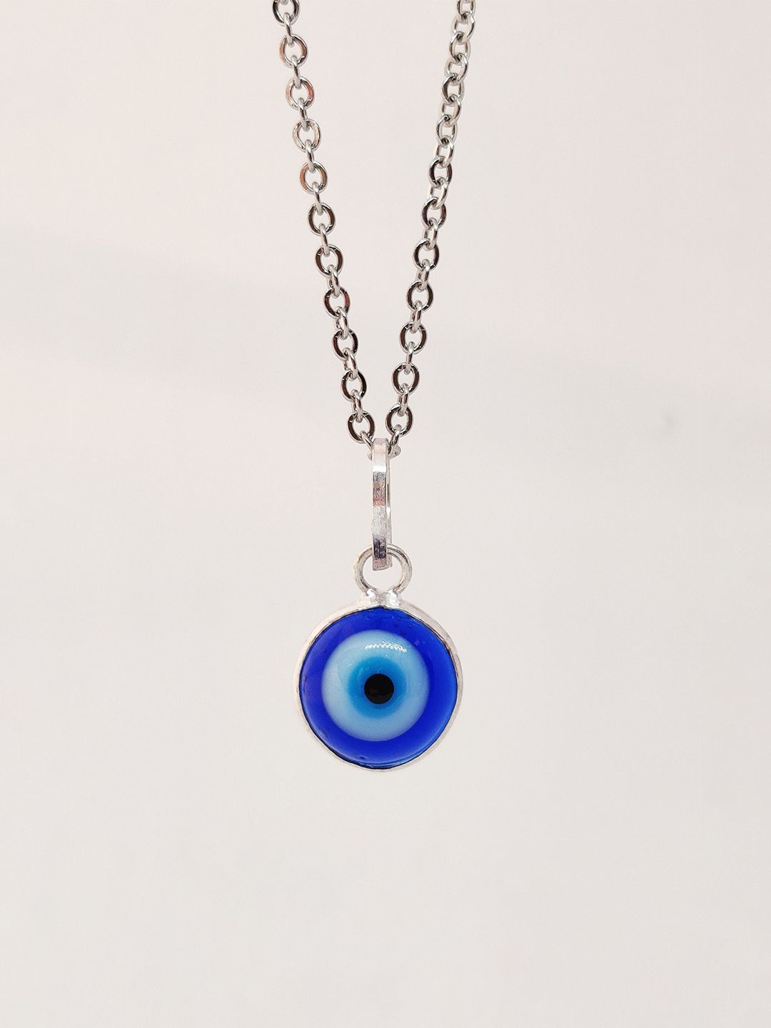 EL REGALO Blue & Silver-Toned Evil Eye Chain Price in India