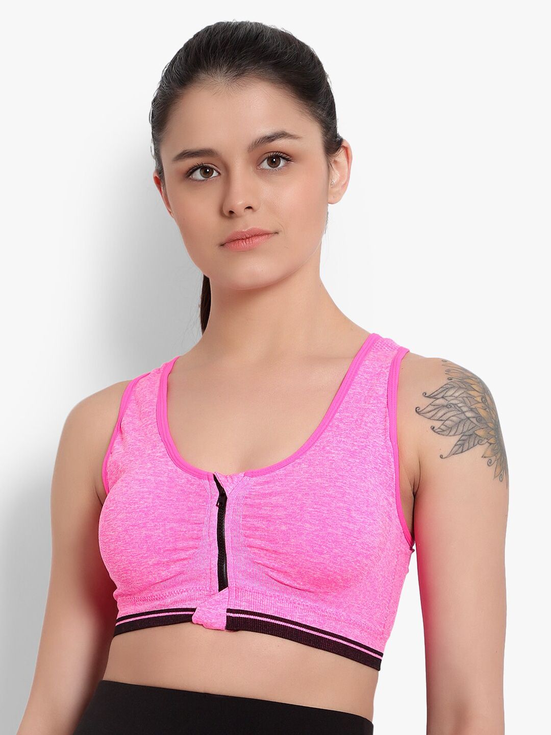BRACHY Pink Workout Bra Lightly Padded Price in India