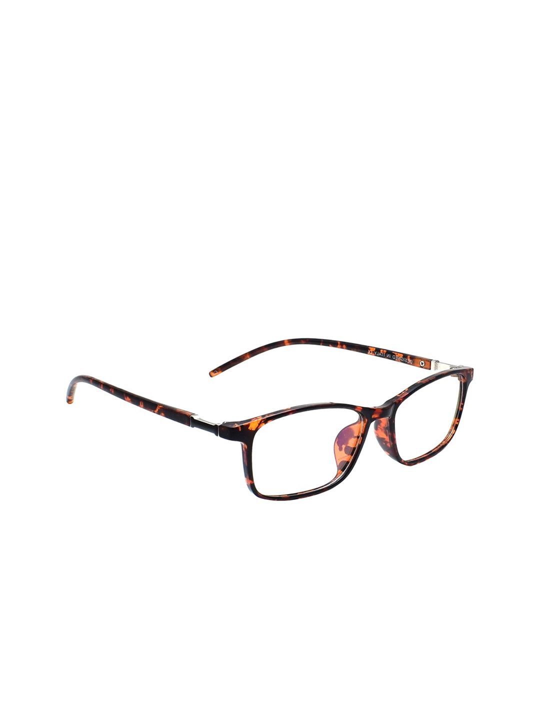 Peter Jones Eyewear Unisex Brown & Orange Tortoise Shell Computer Glasses 1810DA Price in India