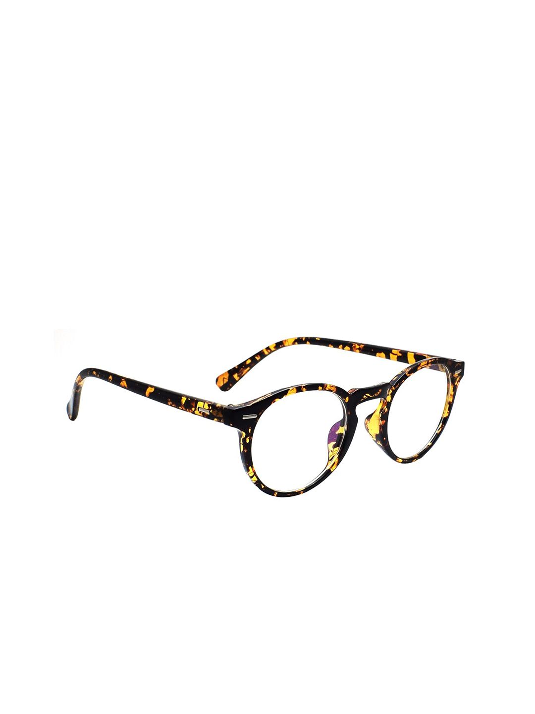 Peter Jones Eyewear Unisex Brown Round Zero Power Anti Glare Computer Frame - 2288DA Price in India