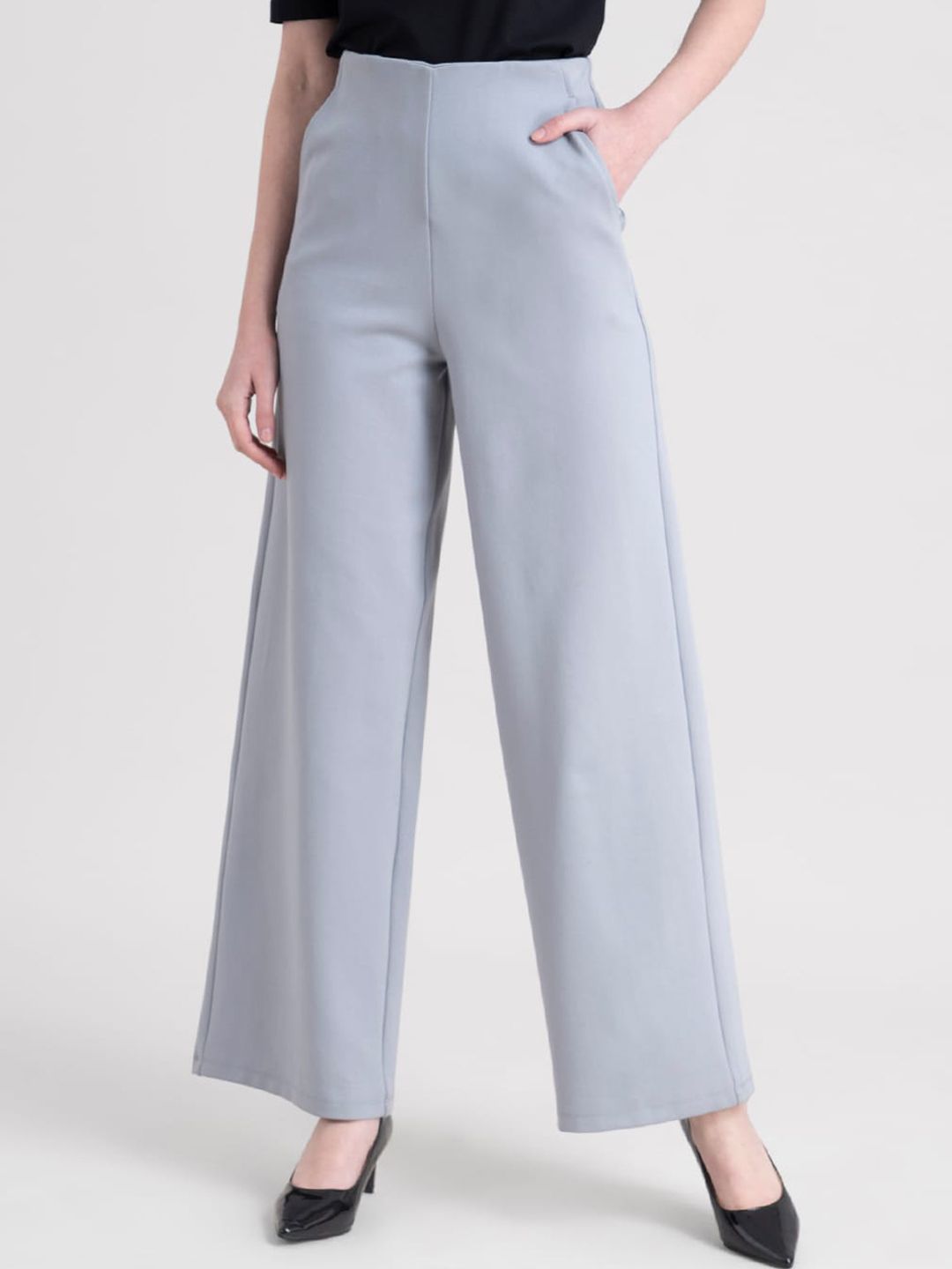 FableStreet Women LivIn Straight Fit Formal Trousers Price in India