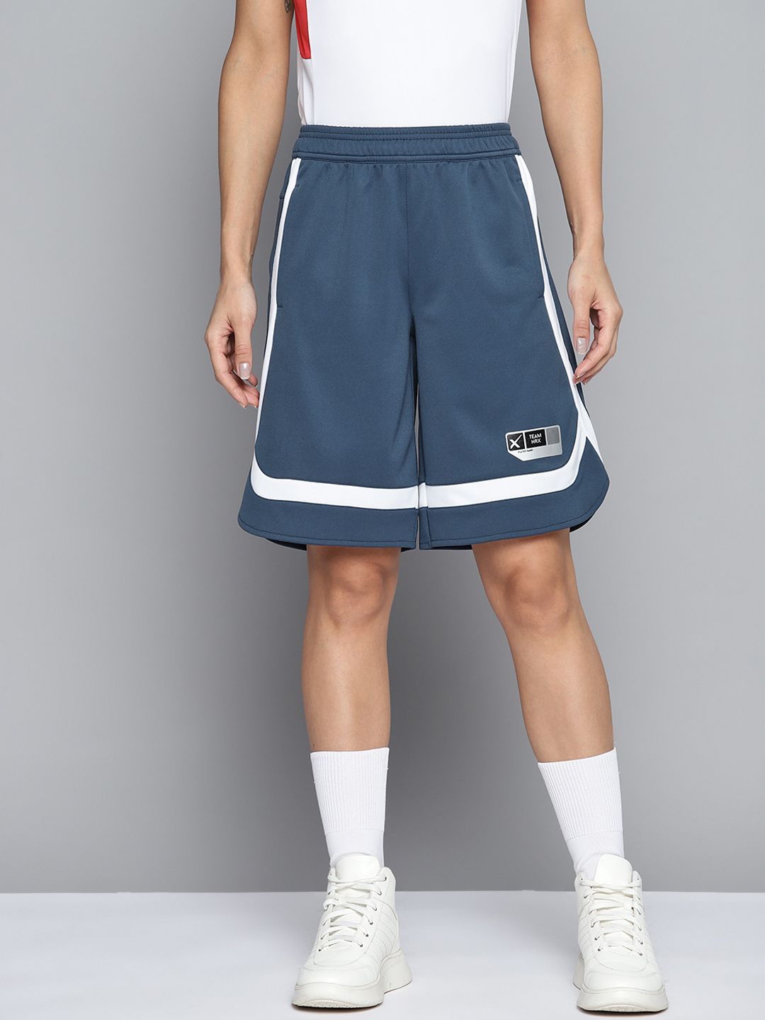 HRX By Hrithik Roshan Basketball Women Moonlit Ocean Solid Shorts Price in India