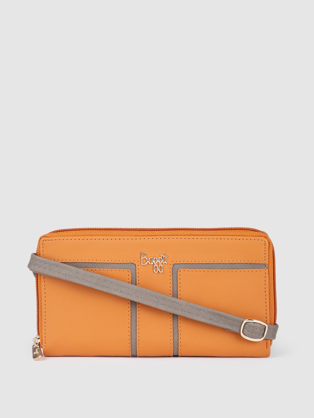 Baggit Women Orange Zip Around Wallet Price in India