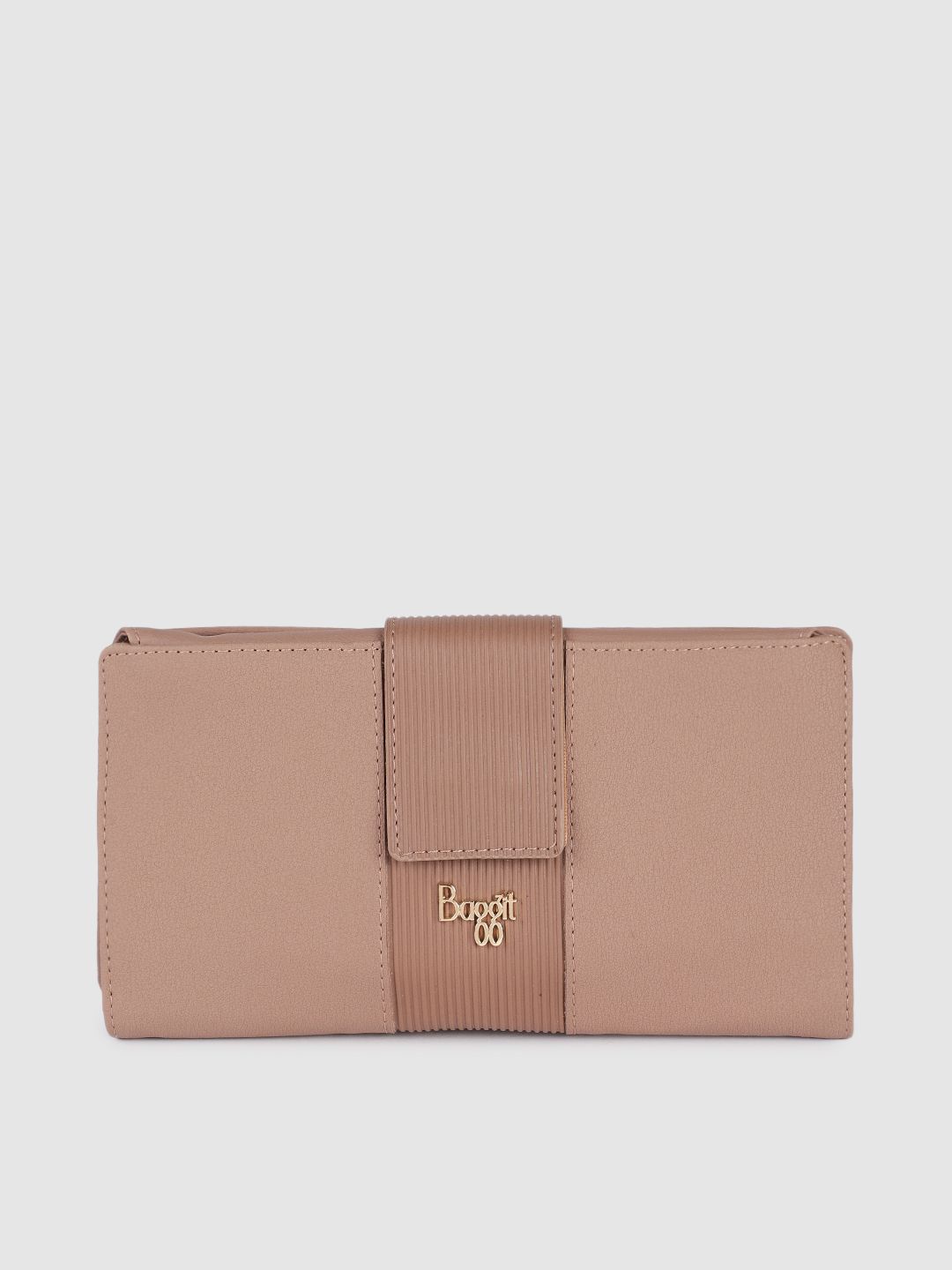 Baggit Women Pink Solid Three Fold Wallet Price in India