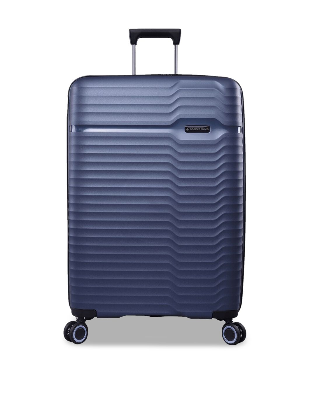 Nasher Miles Navy Blue Textured Large Trolley Bag Price in India