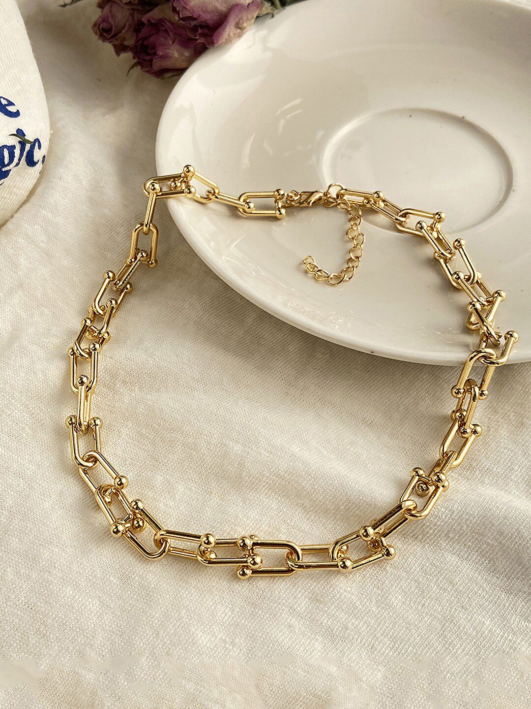 Yellow Chimes Gold-Plated Chain Necklace Price in India