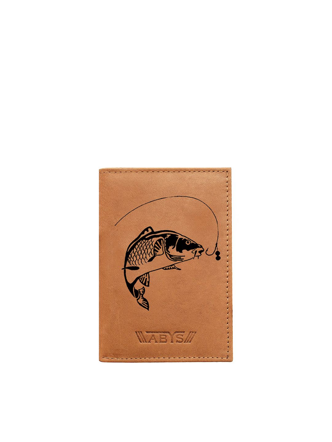 ABYS Unisex Tan & Black Printed Leather Two Fold Wallet Price in India