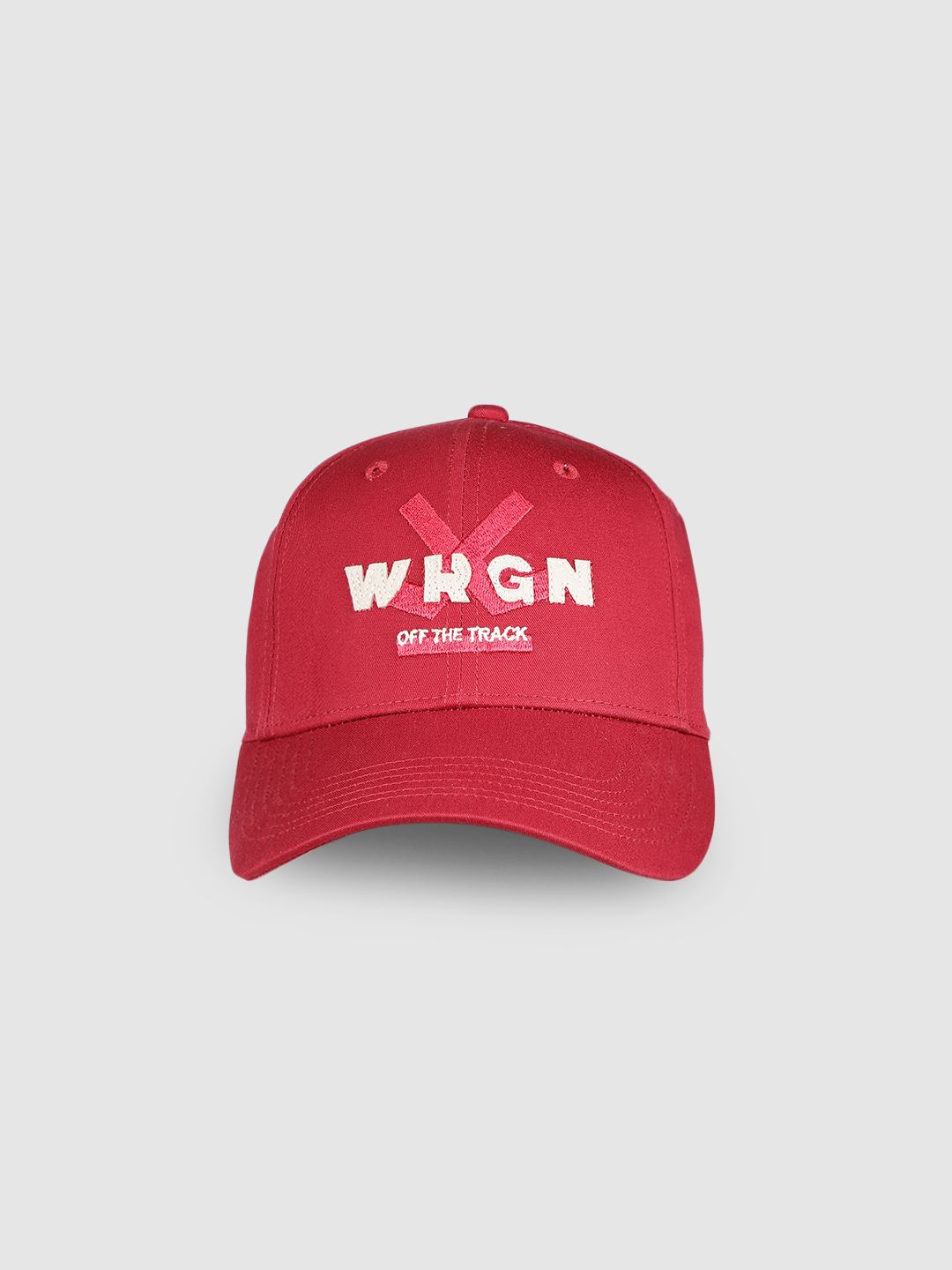 WROGN Unisex Red Printed Pure Cotton Baseball Cap deal from myntra