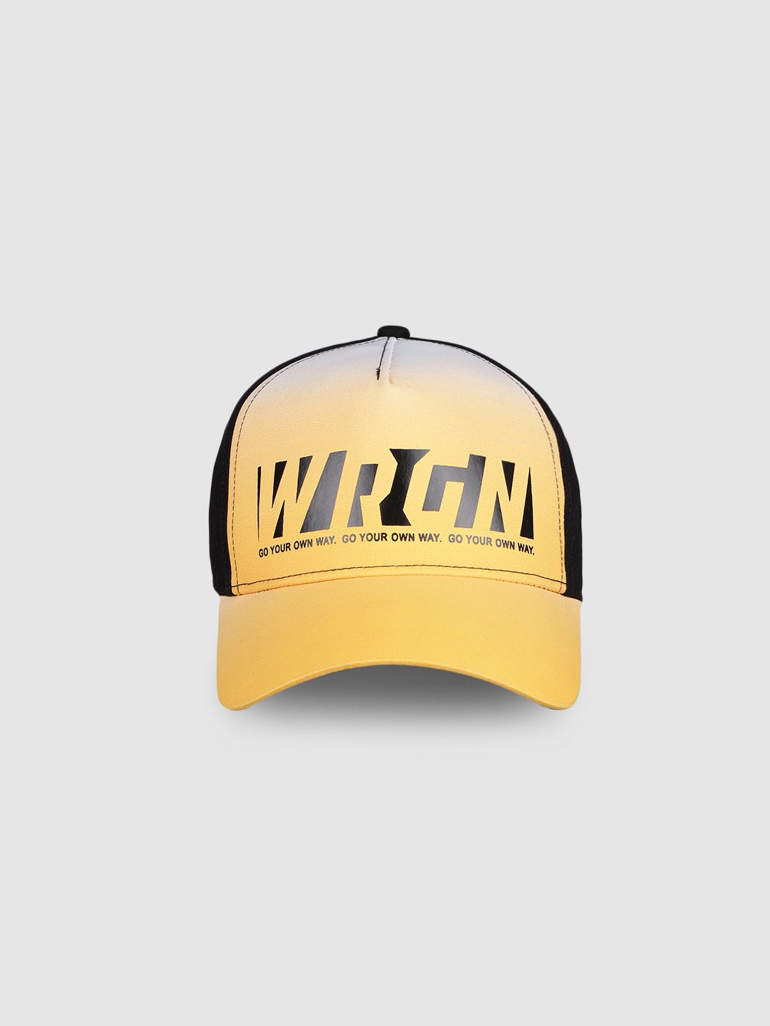 WROGN Unisex Yellow & Black Printed Baseball Cap