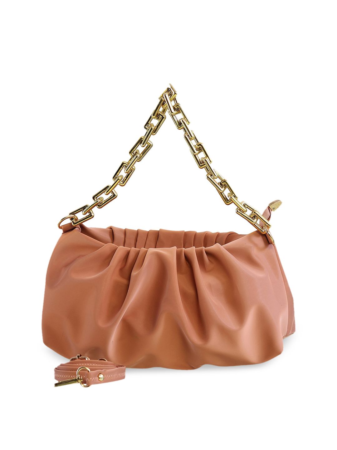 Bellissa Nude-Coloured PU Structured Shoulder Bag with Tasselled Price in India