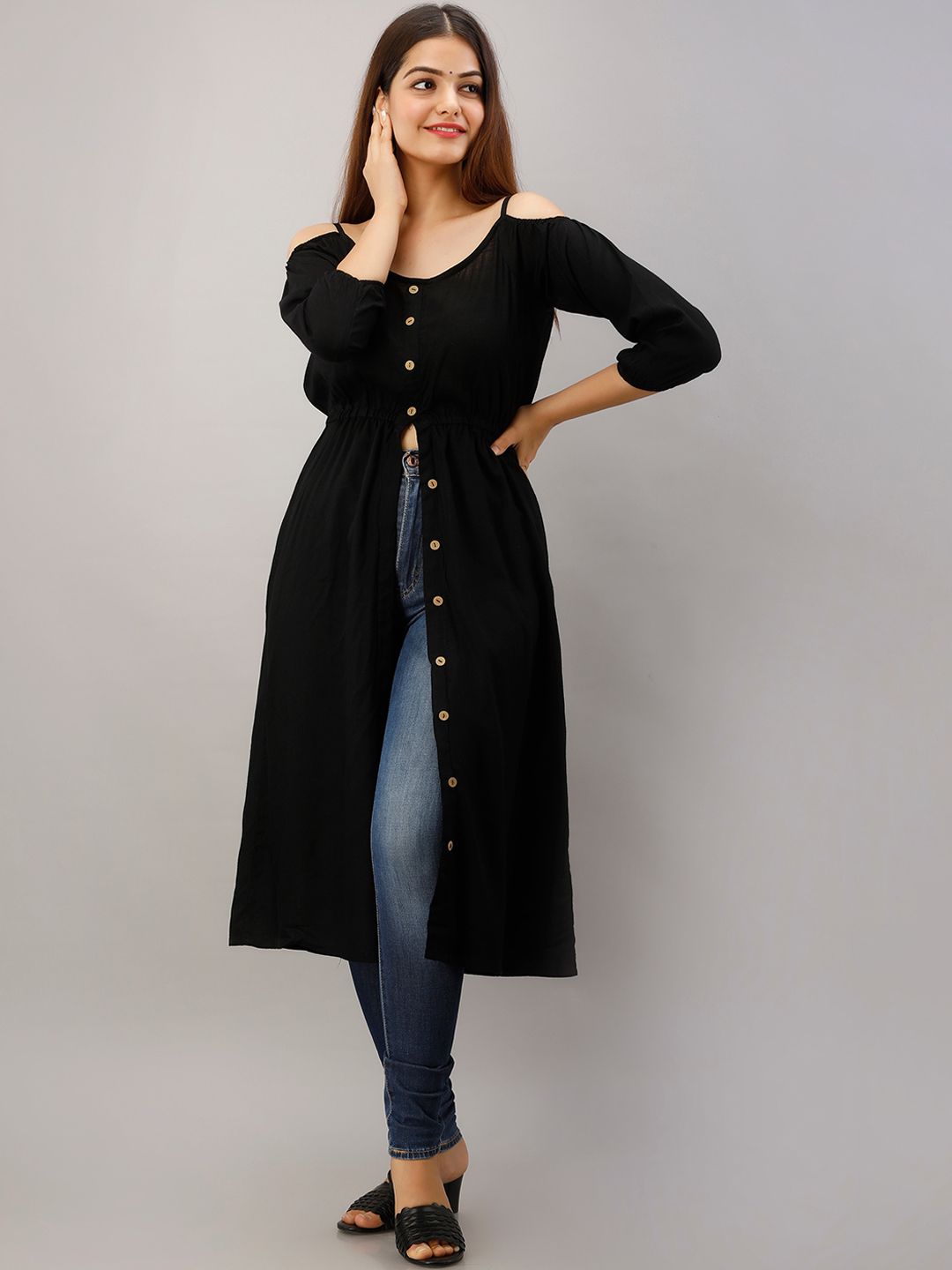 KALINI Women Black Kurta Price in India