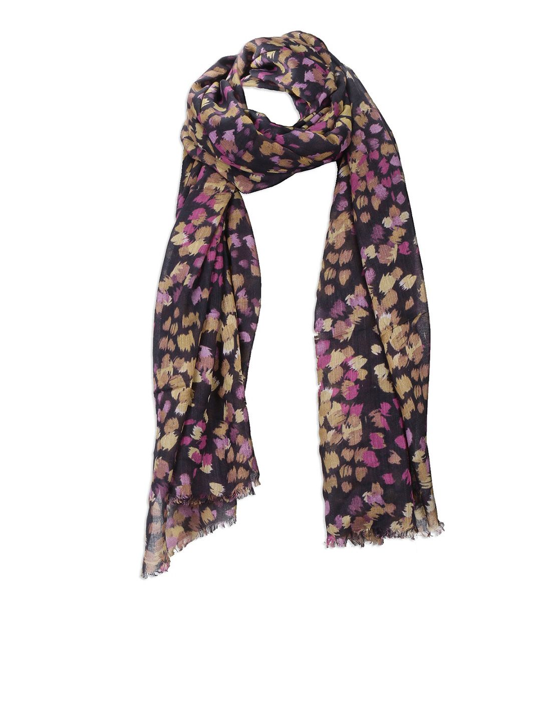 Cloth Haus India Women Black & Purple Printed Scarf Price in India