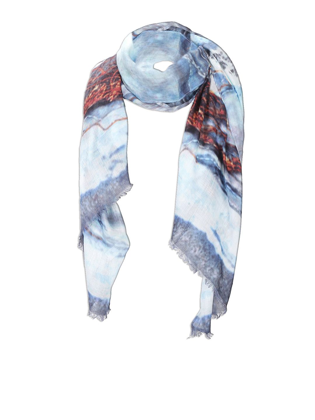 Cloth Haus India Women Blue & Grey Printed Scarf Price in India