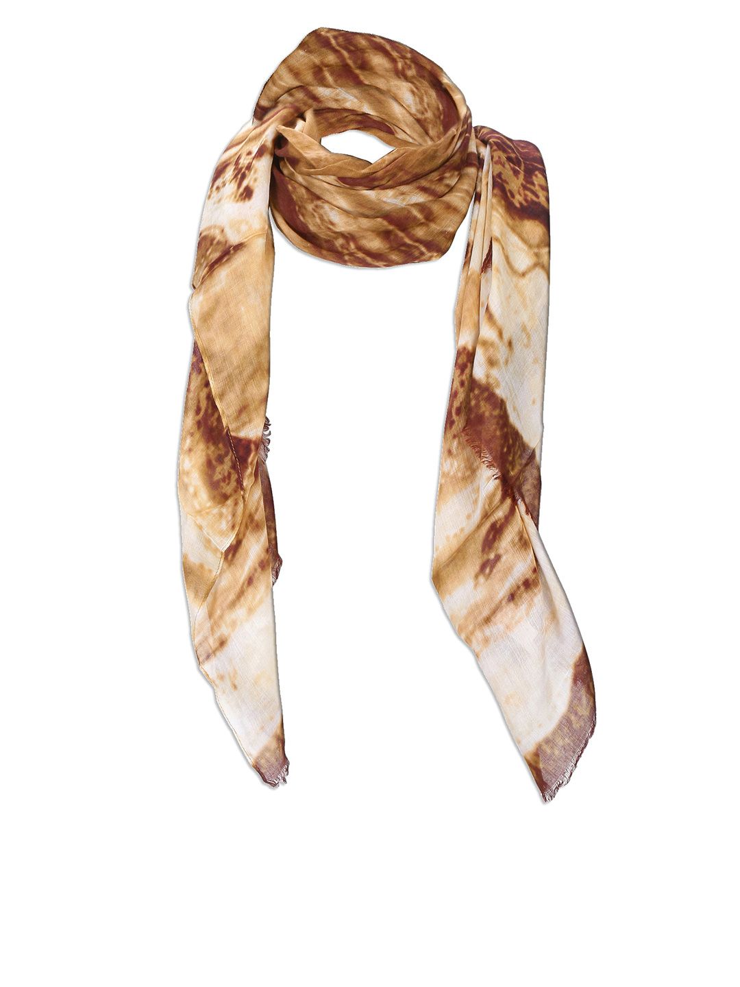 Cloth Haus India Women Brown & White Printed Scarf Price in India