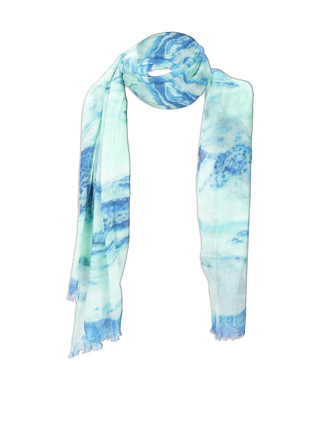 Cloth Haus India Women Blue & Sea Green Printed Scarf Price in India