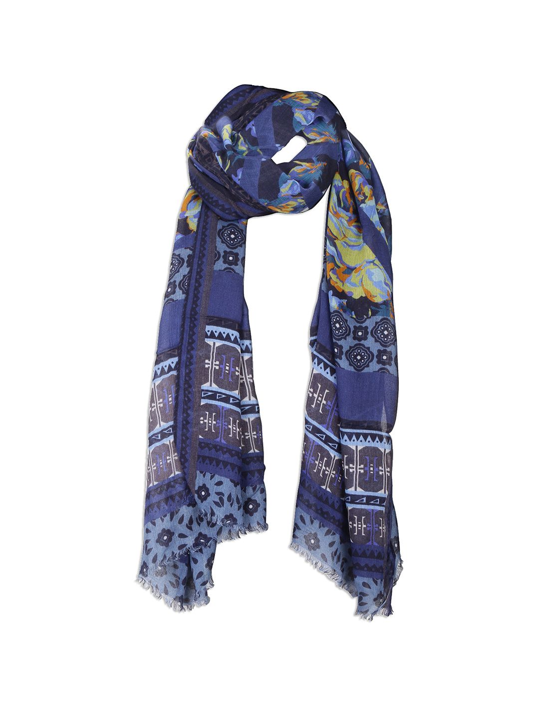 Cloth Haus India Women Blue & White Printed Scarf Price in India