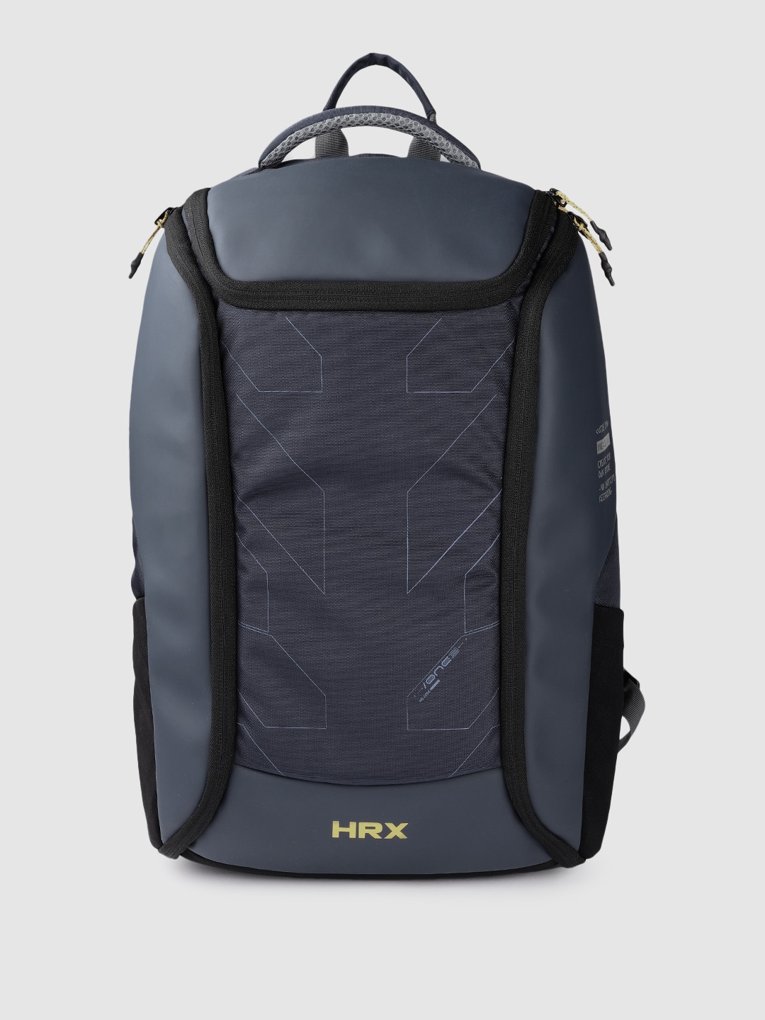 HRX by Hrithik Roshan Unisex Navy Blue & Black Geometric Print Backpack Price in India