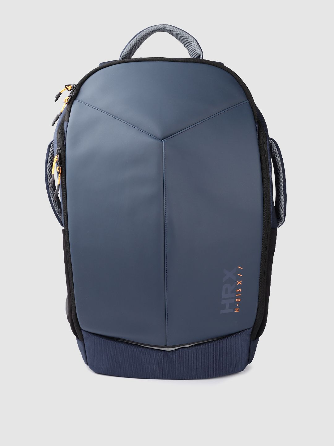 HRX by Hrithik Roshan Unisex Navy Blue & Black Brand Logo Backpack with Reflective Stripe Price in India