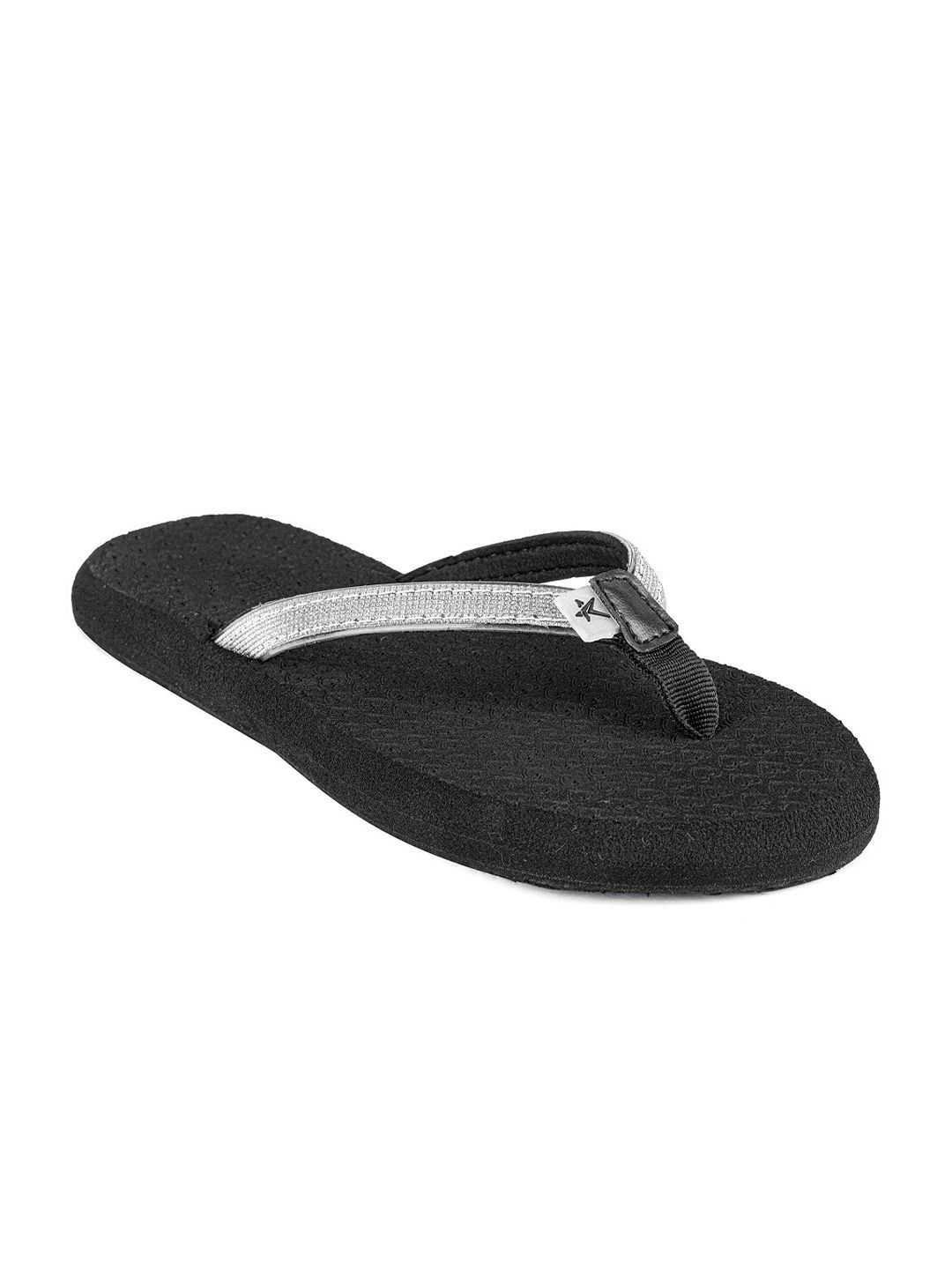 REFOAM Women Black & Grey Room Slippers Price in India