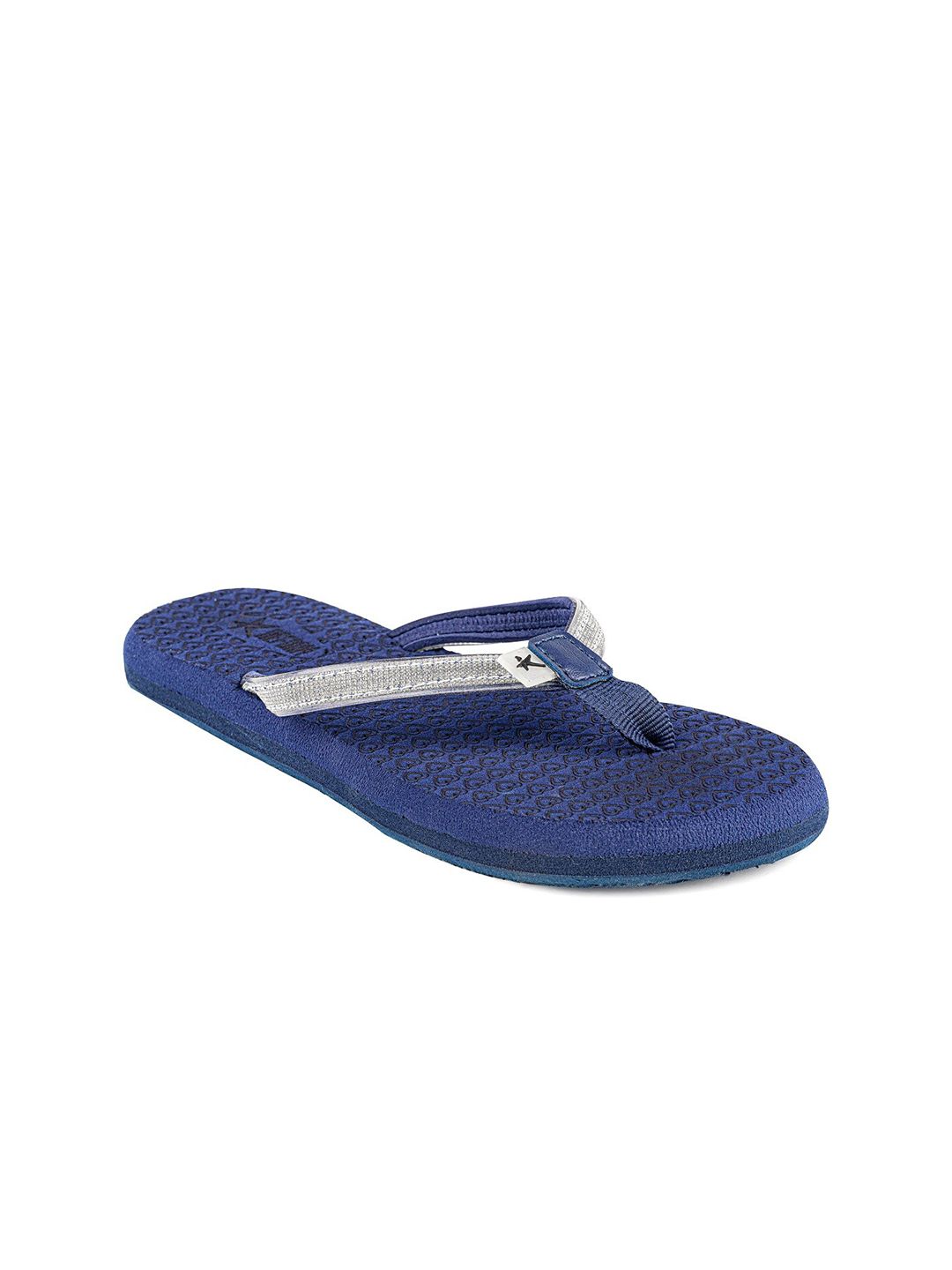 REFOAM Women Navy Blue & Grey Rubber Room Slippers Price in India