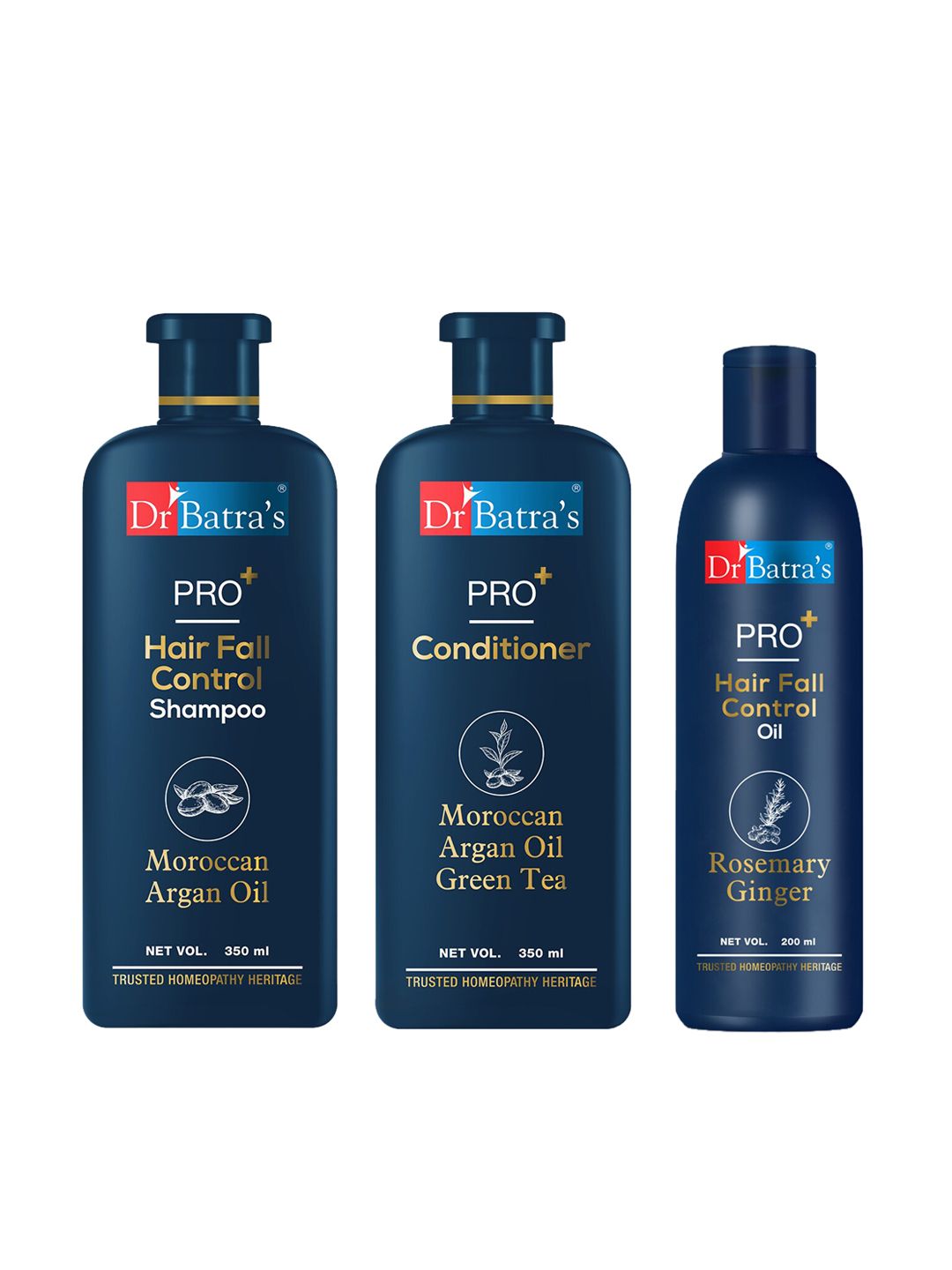 Dr. Batras PRO+ Hair Fall Control Combo - Hair Oil + Shampoo + Conditioner Price in India