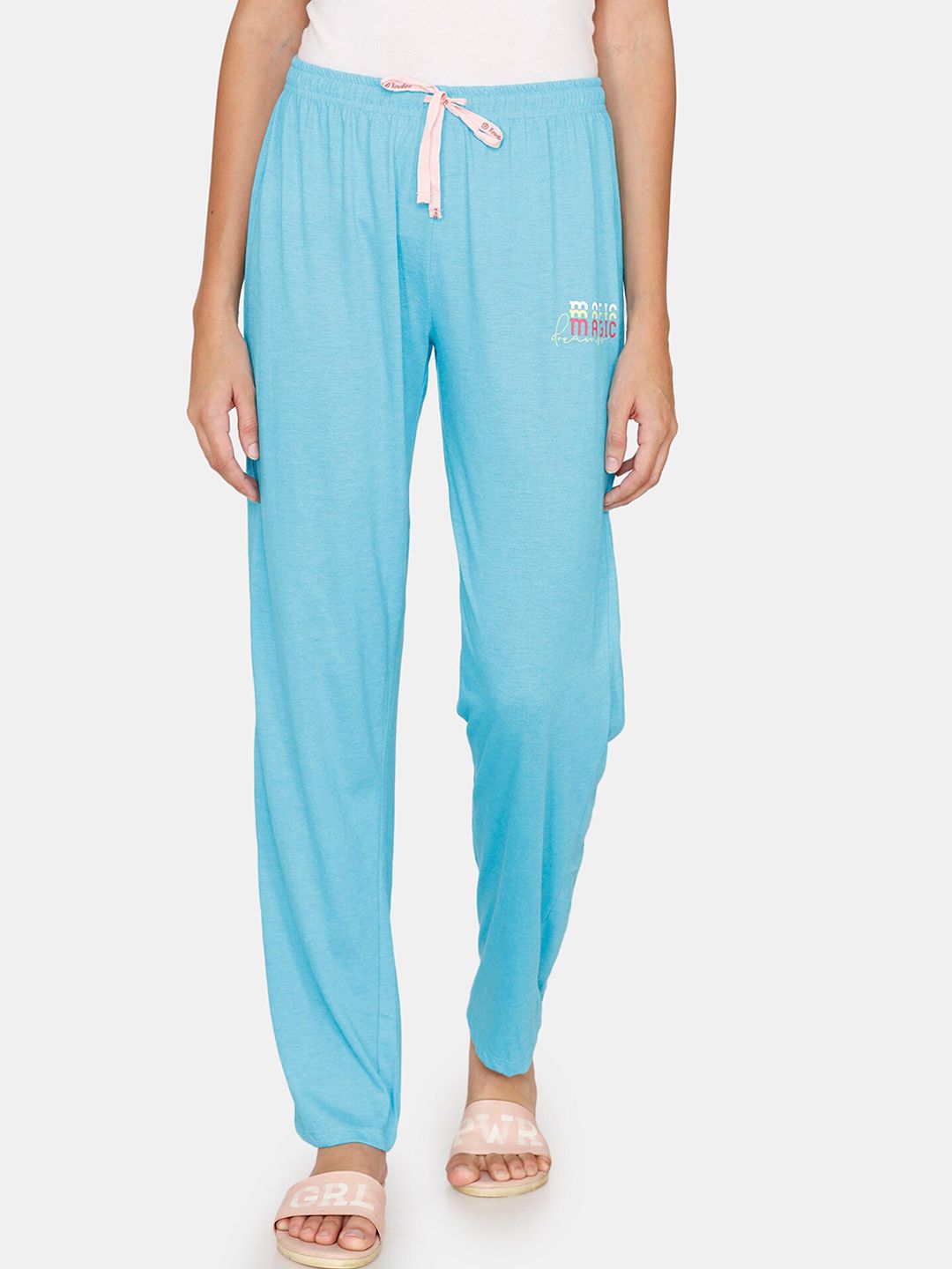 Rosaline by Zivame Women Blue Solid Lounge Pants Price in India