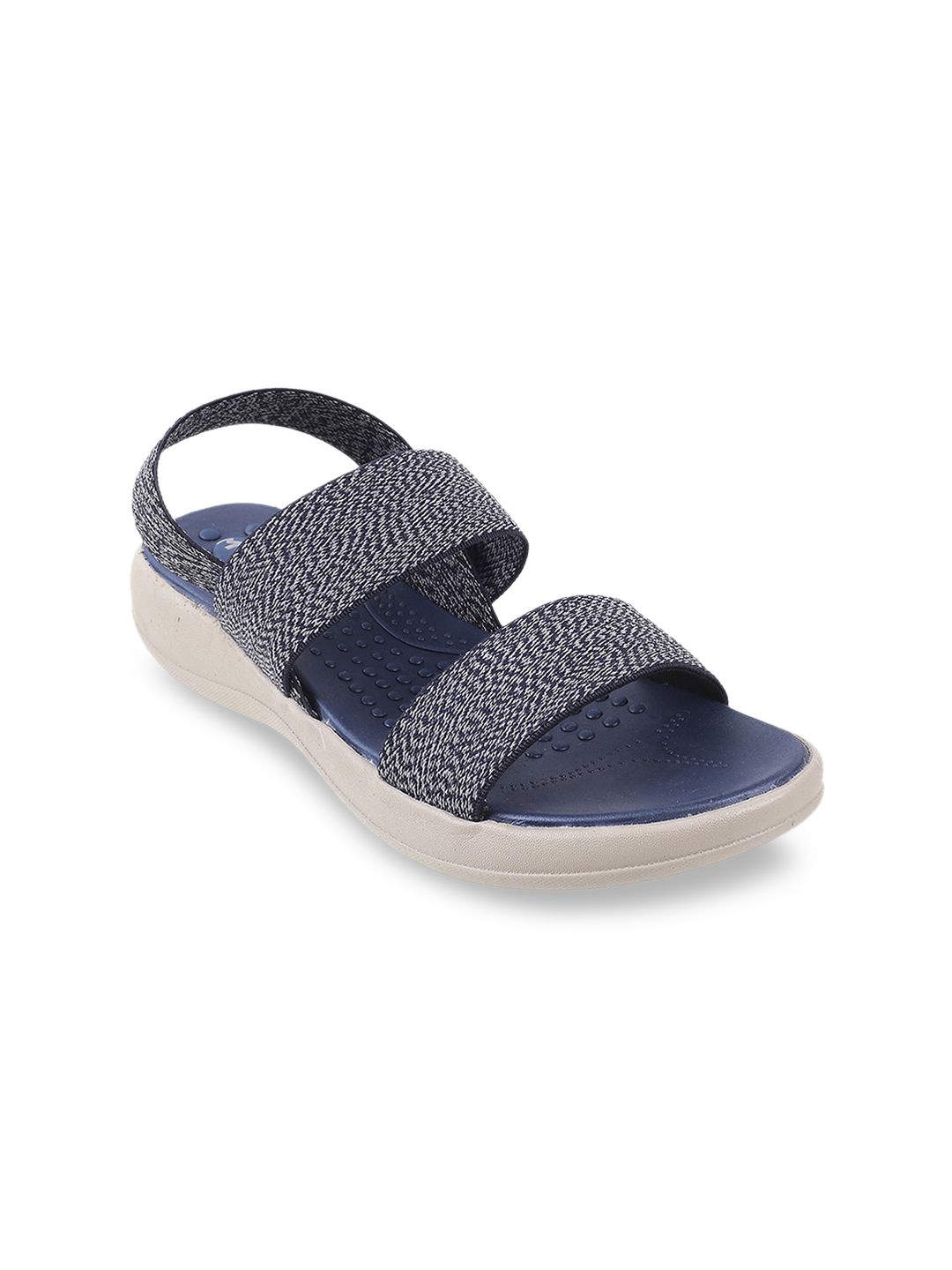 Mochi Blue Woven Design Flatform Sandals