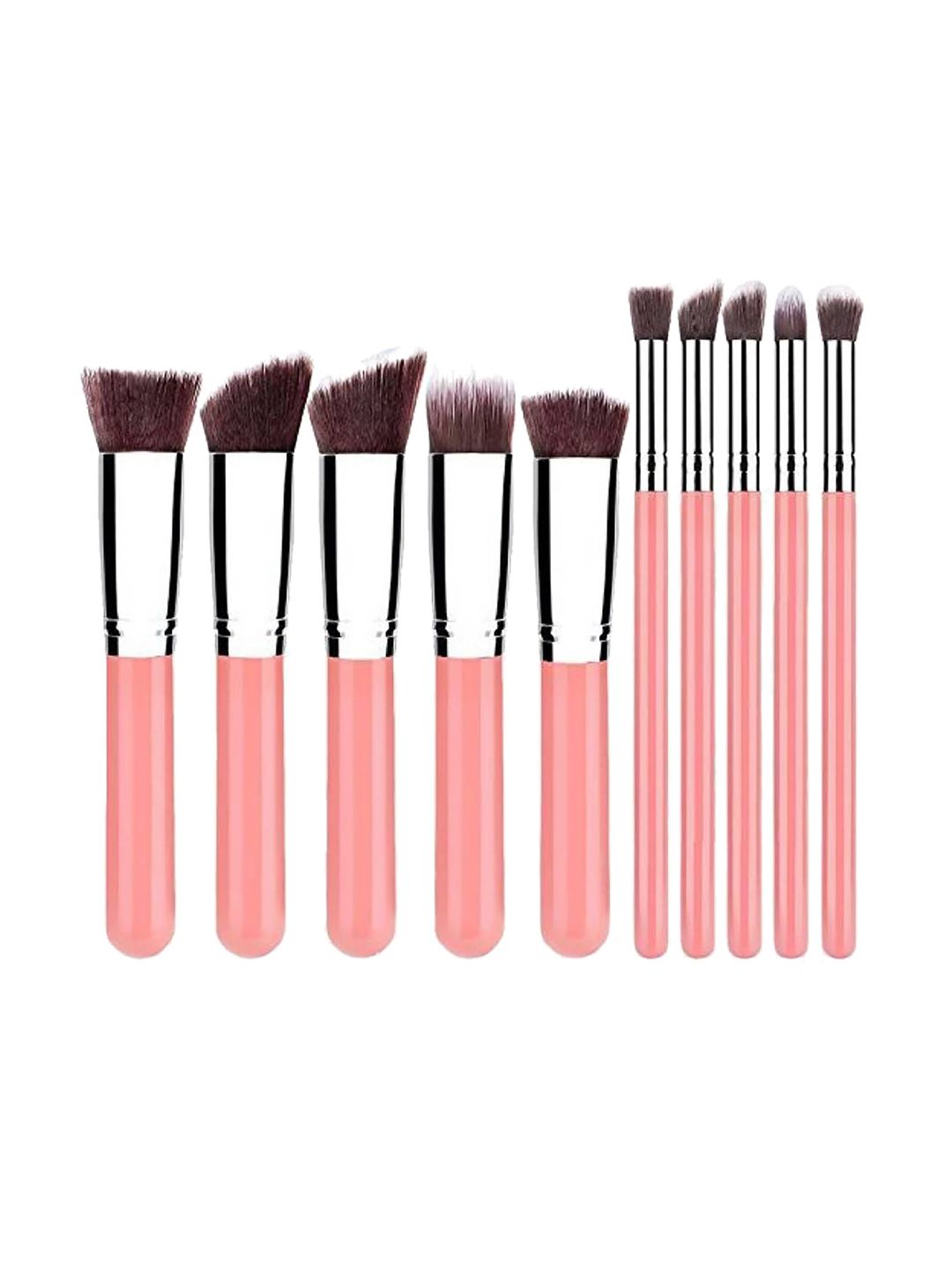 Ronzille Set Of 10 Pink Soft Makeup Brushes Price in India