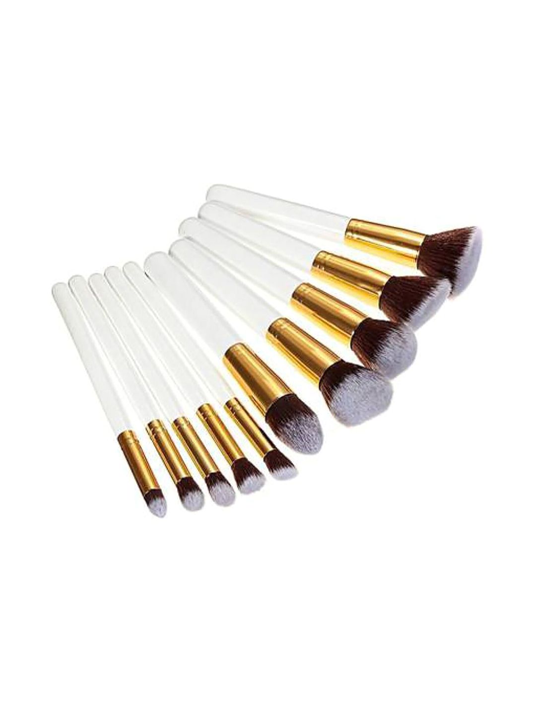 Ronzille Set of 10 White Makeup Brushes Price in India