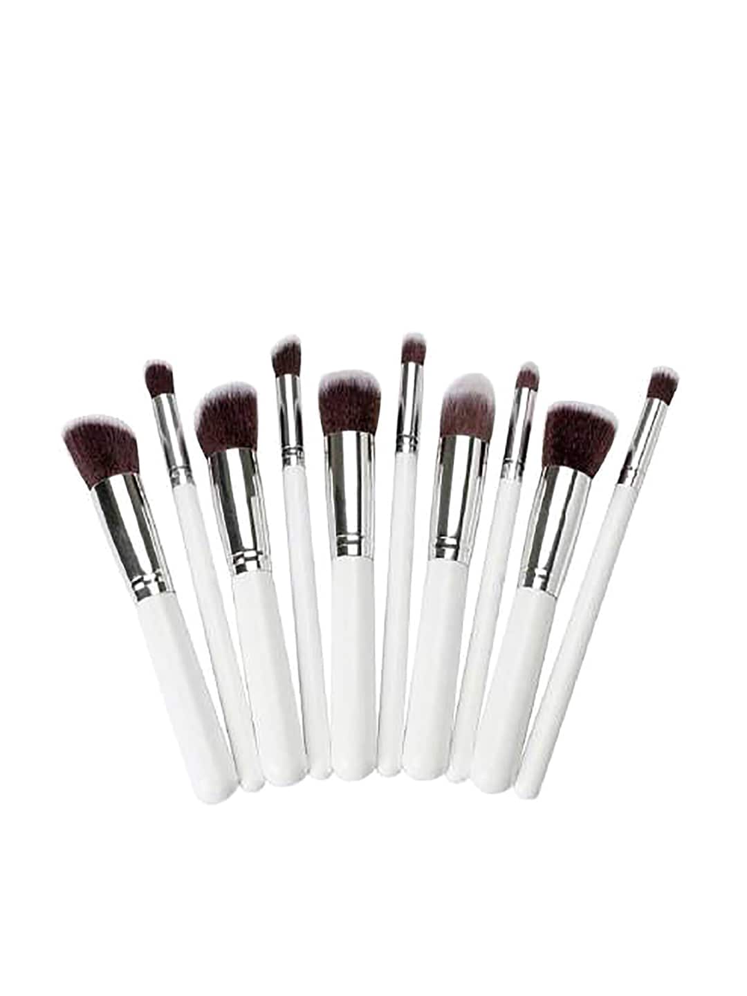 Ronzille Set of 10 White Soft Makeup Brushes Price in India