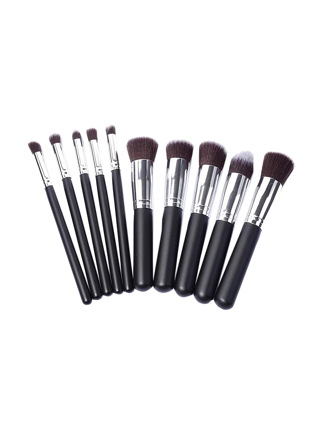 Ronzille Set of 10 Black Soft Makeup Brushes Price in India