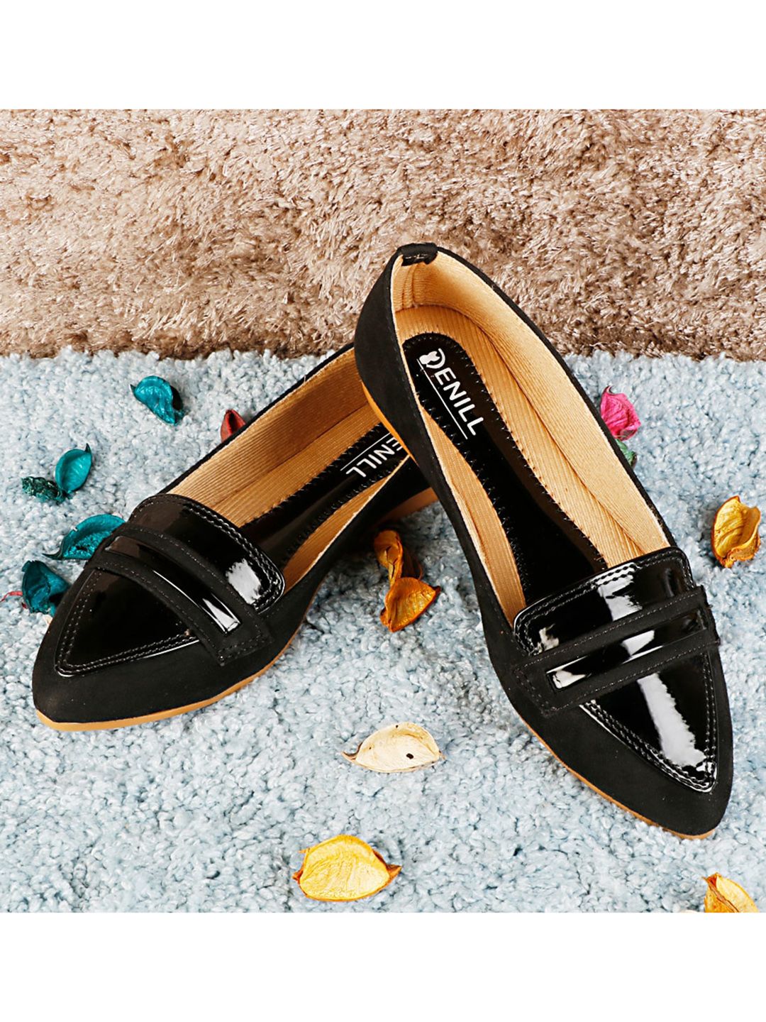 Denill Women Black Ballerinas Flats Price in India