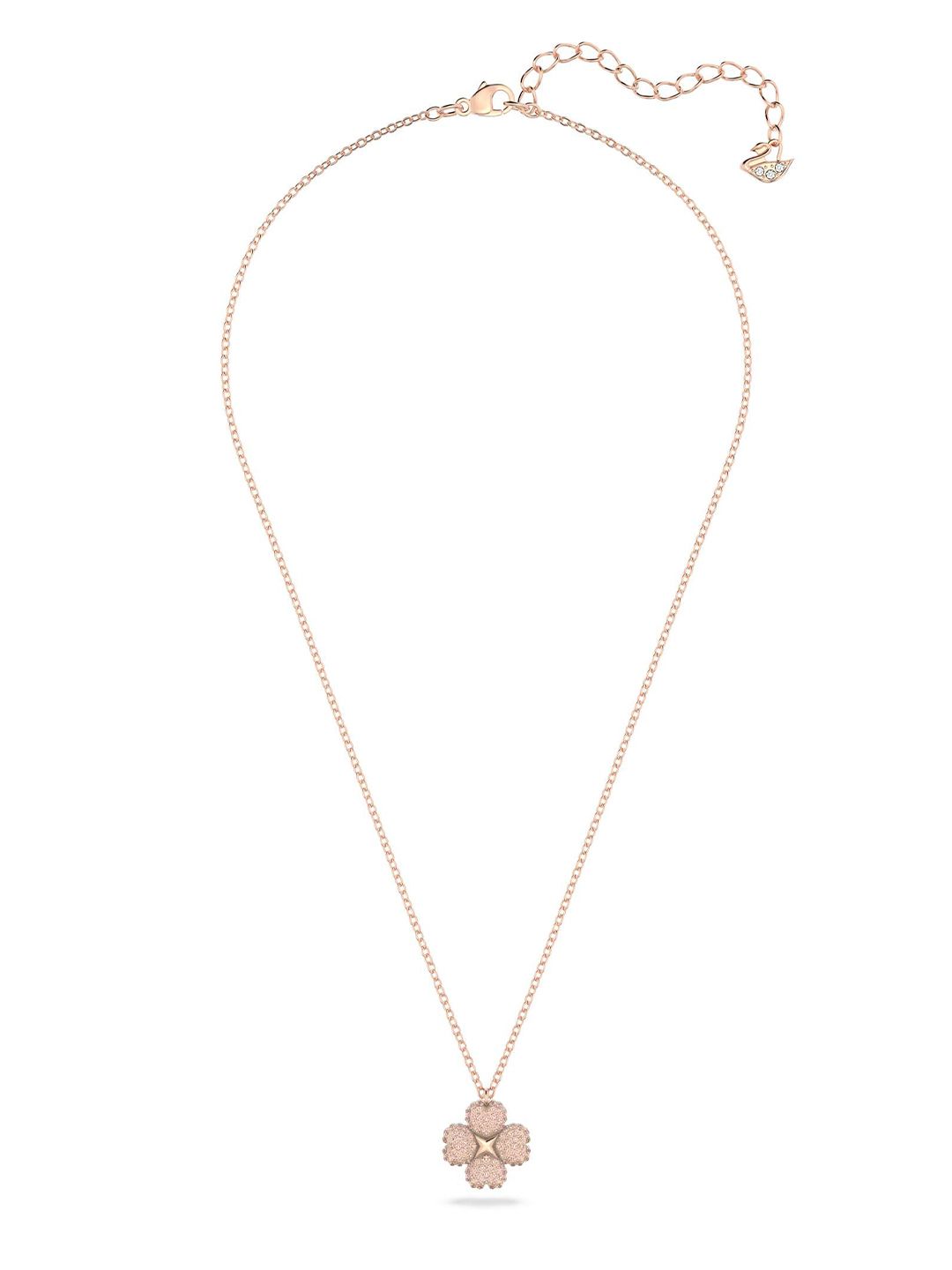 SWAROVSKI Pink Crystals Rose Gold-Plated Necklace Price in India