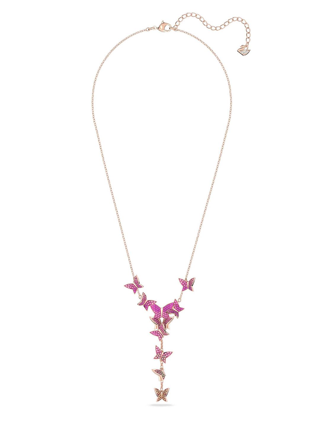 SWAROVSKI Pink & Gold-Toned Rose Gold-Plated Necklace Price in India