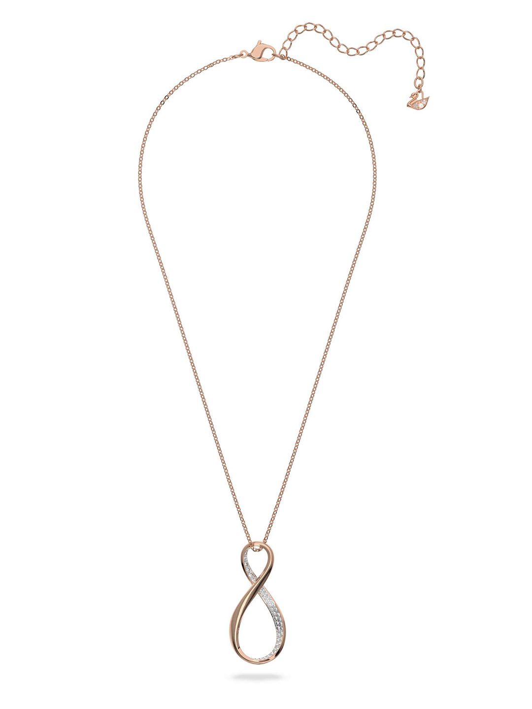 SWAROVSKI White & Gold-Toned Rose Gold-Plated Chain Price in India