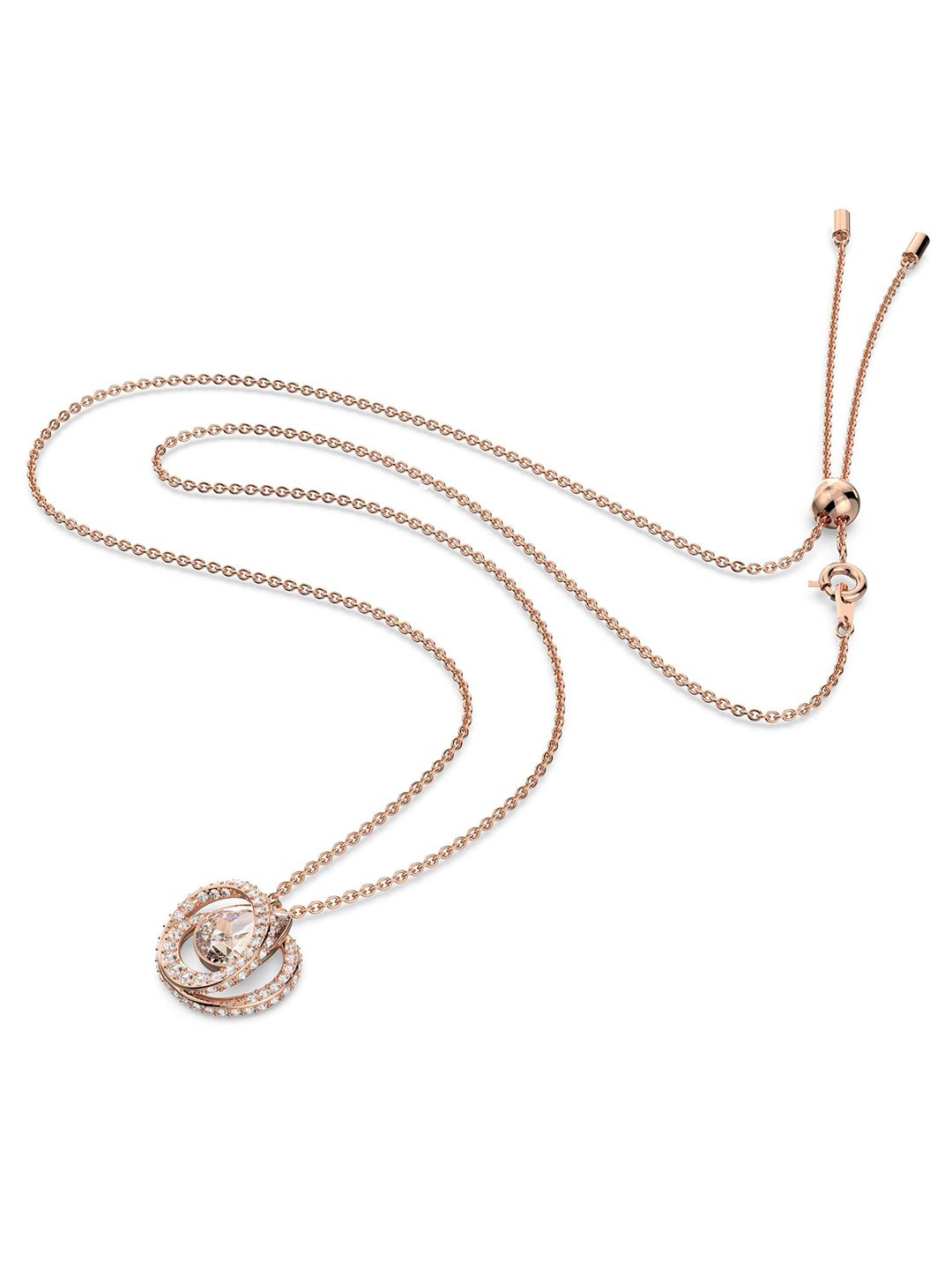 SWAROVSKI White & Gold-Toned Rose Gold-Plated Necklace Price in India