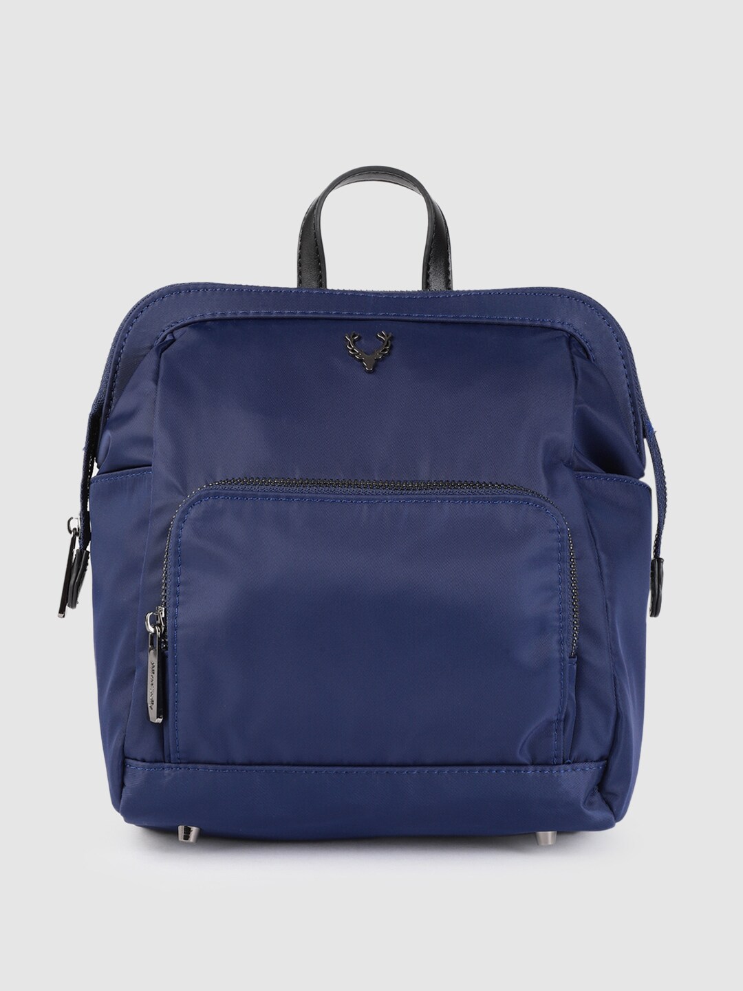 Allen Solly Women Navy Blue Solid Backpack Price in India