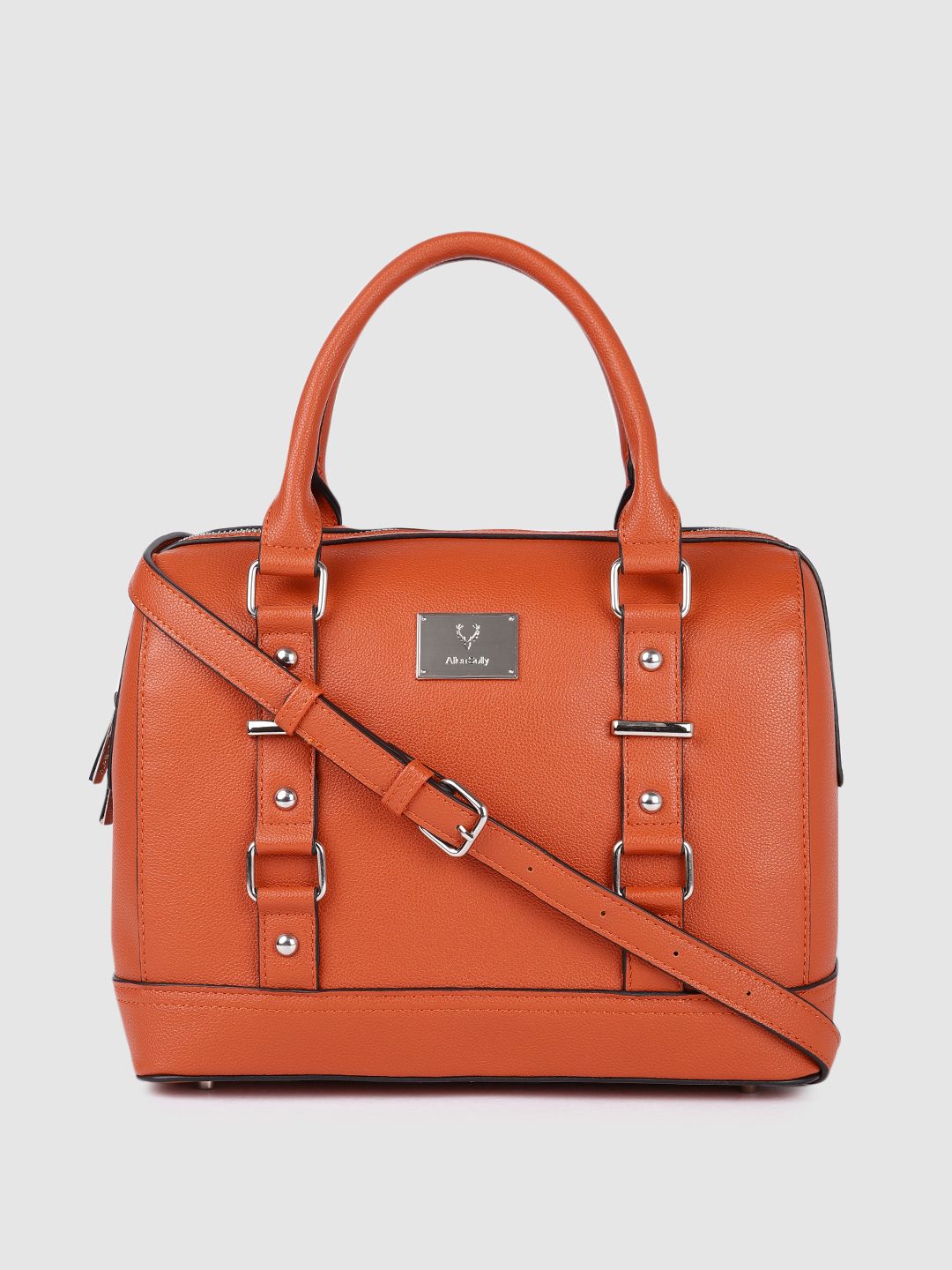 Allen Solly Rust Red Structured Handheld Bag Price in India