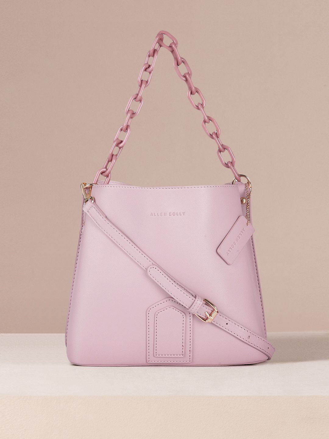 Allen Solly Pink Solid Hobo Bag Price in India
