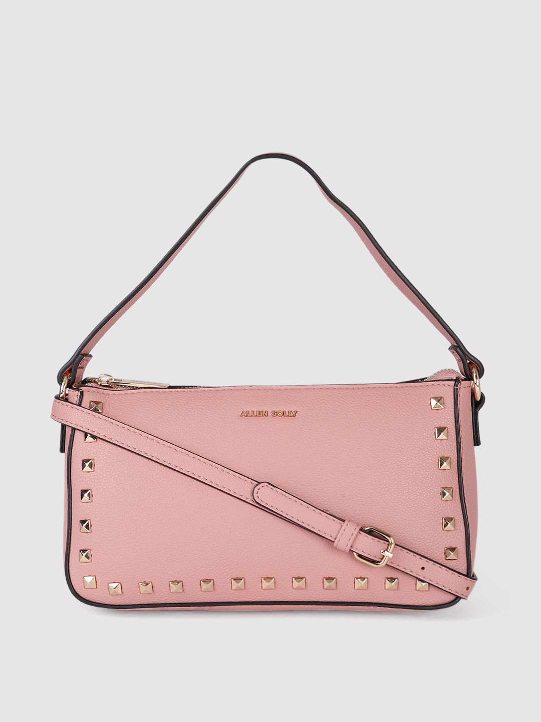 Allen Solly Pink Embellished Structured Handheld Bag Price in India