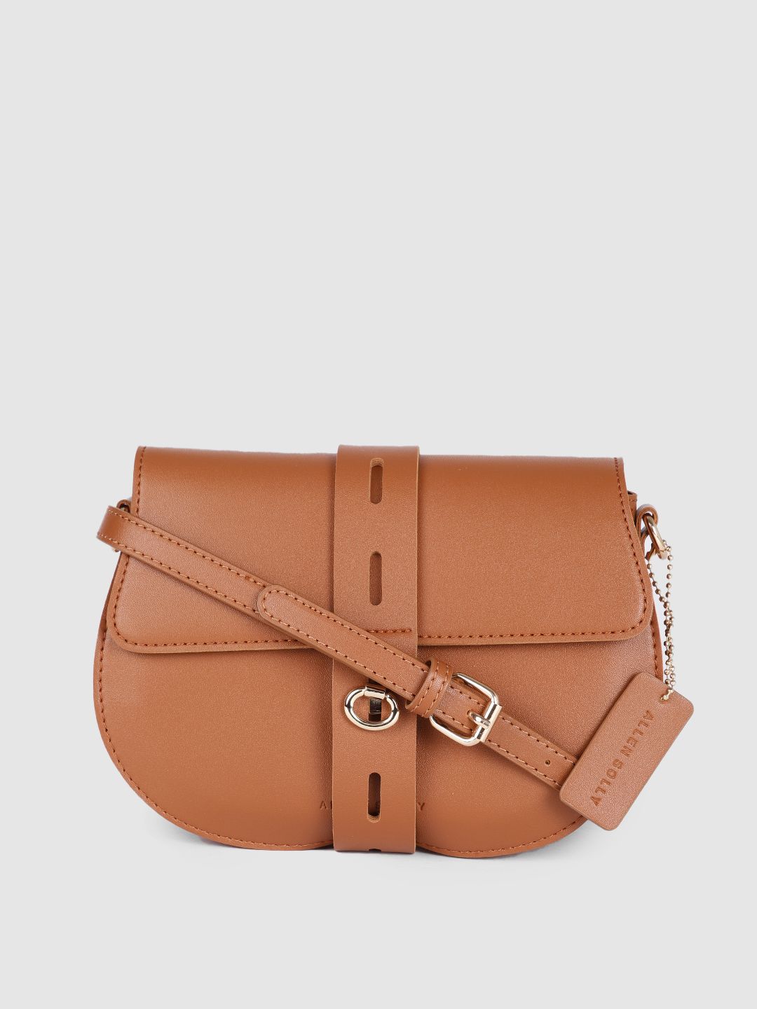 Allen Solly Tan Brown Structured Sling Bag Price in India