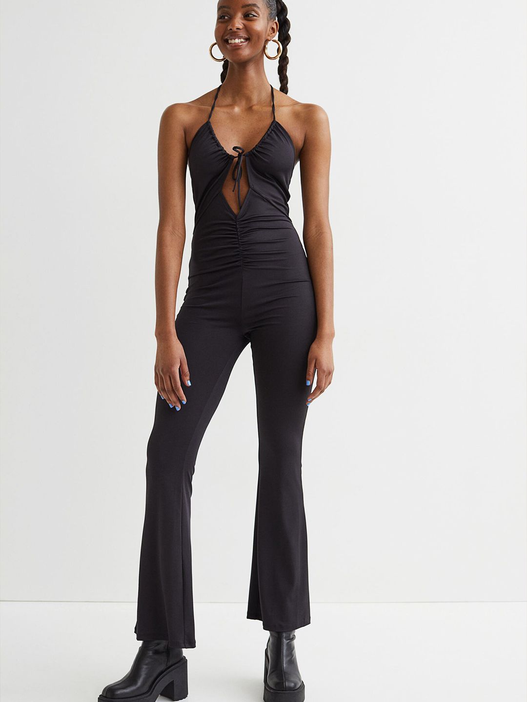 H&M Women Black Halterneck Jumpsuit Price in India