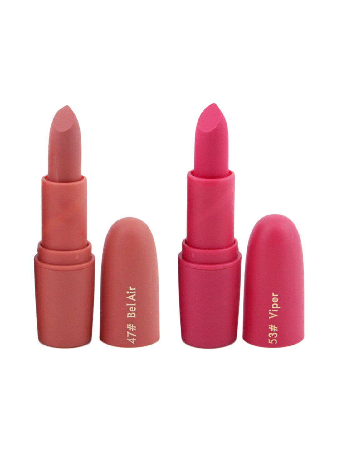 MISS ROSE Set of 2 Matte Creamy Lipsticks - Bel Air 47 & Viper 53 Price in India
