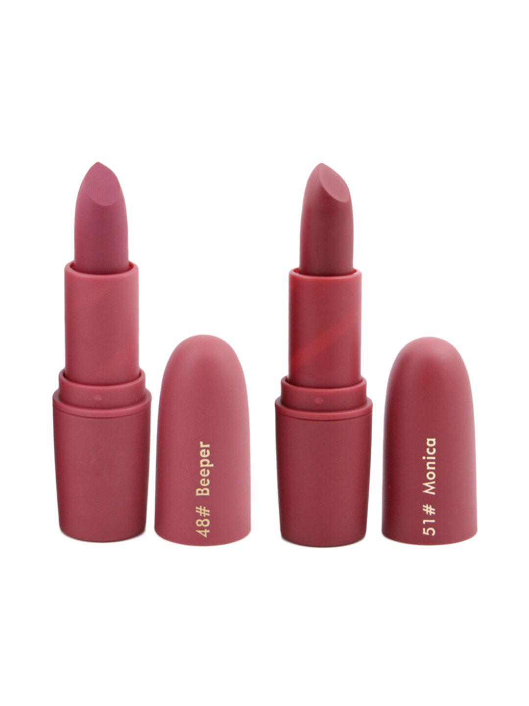 MISS ROSE Set of 2 Matte Creamy Lipsticks - Beeper 48 & Monica 51 Price in India