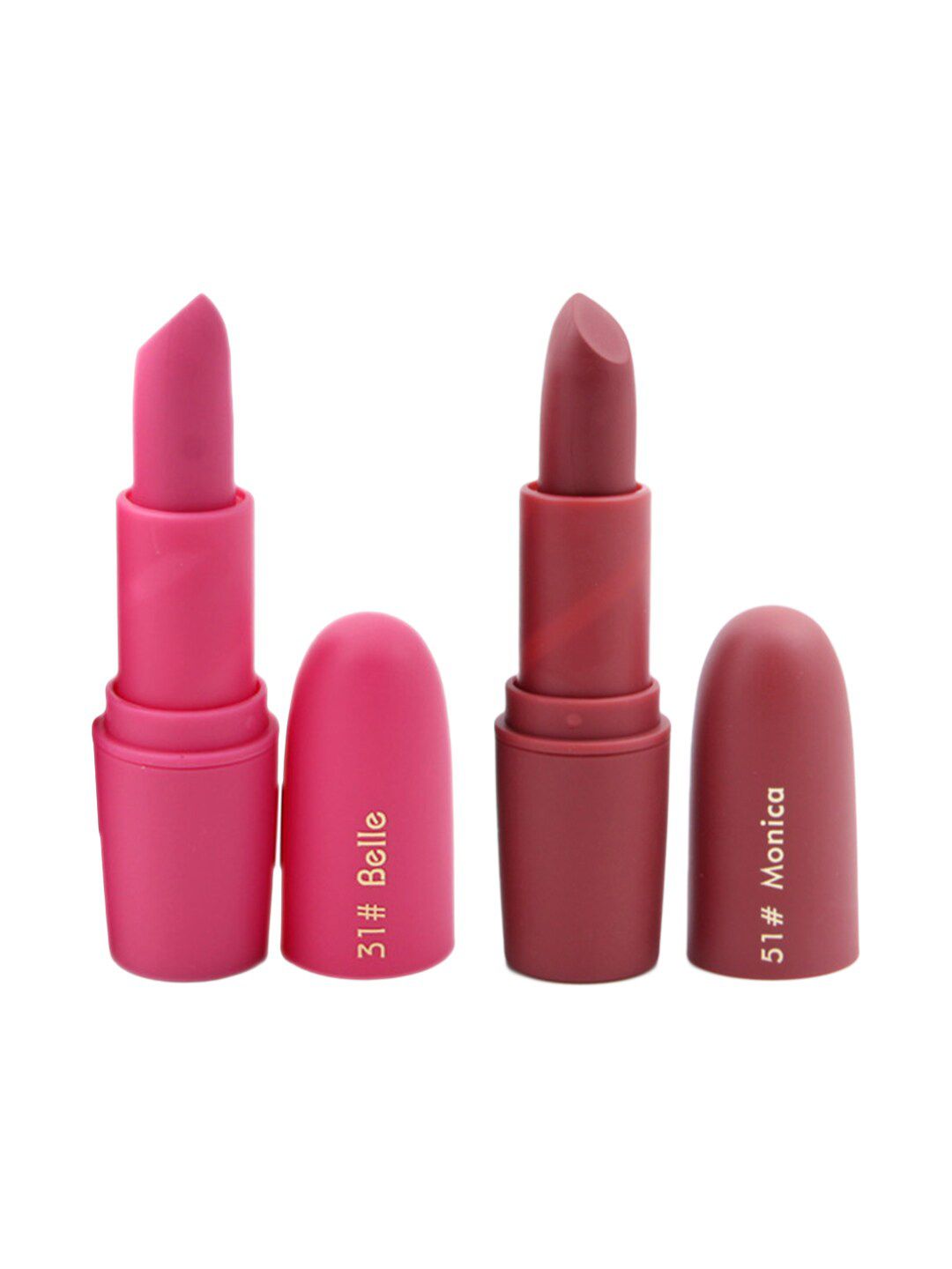 MISS ROSE Set of 2 Matte Creamy Lipsticks - Belle 31 & Monica 51 Price in India