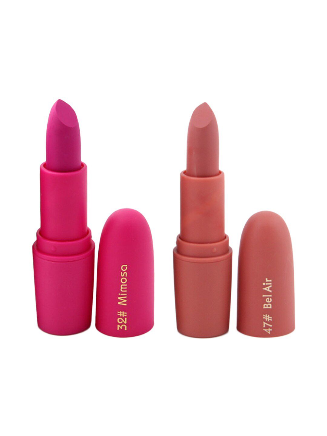 MISS ROSE Set of 2 Matte Creamy Lipsticks - Mimosa 32 & Bel Air 47 Price in India